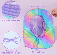 Chapéu Proteção Solar Unicórnio Rainbow - Tamanho de 2 a 9 anos - loja online