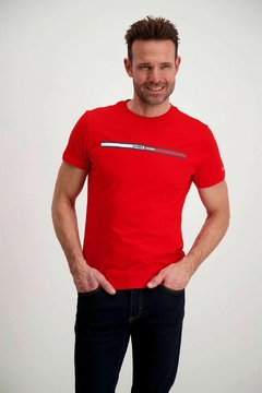 Camiseta Masculina Tommy Hilfiger Vermelha - TH0777 - Tamanho GG