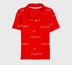 Camiseta Polo Tommy Hilfiger Vermelha - TH7900 - Tamanho 6 - 7 anos