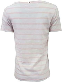 Camiseta Tommy Hilfiger Branca Striped Rosa - TH2970 - Tamanho P - comprar online