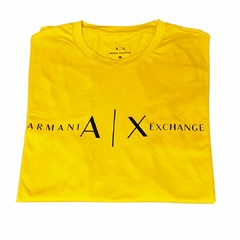Camiseta Masculina Armani Exchange Gola Redonda Amarela - Tamanho G
