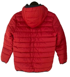 Jaqueta Infantil Puffer Tommy Hilfiger Vermelha/Azul Marinho/Capuz - TH899 - Tamanho 10 - 12 anos - comprar online