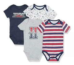 Kit 4 bodies Tommy Hilfiger Baby Boy - TH987- Tamanho 12 meses