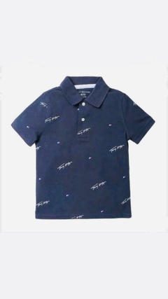Camiseta Polo Tommy Hilfiger Azul - TH905- Tamanho 24 meses
