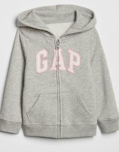 Conjunto Moletom Fleece GAP - Cinza com Logo Bordado Rosa- GAP300- Tamanho 3 anos - comprar online