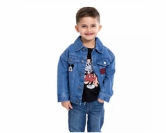 Kit Jaqueta Jeans e Camiseta Mickey Mouse - Tamanho 4 anos