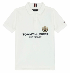 Camiseta Polo Tommy Hilfiger NY Branca - TH9654- Tamanho 6 anos