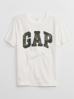 Camiseta Gap Off White Logo Militar- GAP4586 - Tamanho 8 anos