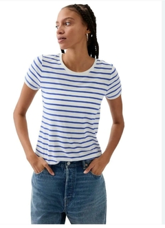 Camiseta Gap Feminina Listrada Azul/Branco - Gap 775530 - Tamanho M