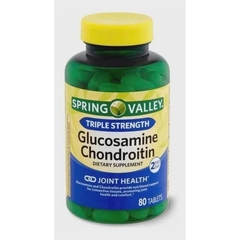 Glucosamina Condroitina 1500mg Spring Valley Tripla Força - 80 Tablets