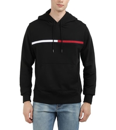 Moletom Fleece Tommy Masculino Preto Listra - TH00254 - Tamanho G