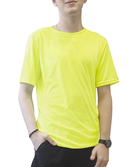 Remera deportiva Hombre Amarillo flúo