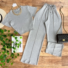 Conjunto Calça e Cropped Moletinho