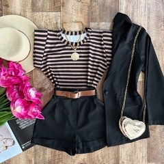 Conjunto Shorts e Blazer Linho