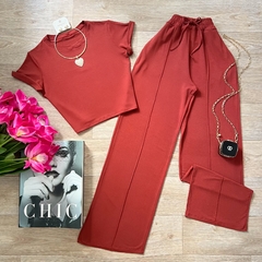 Conjunto Calça e Cropped Moletinho