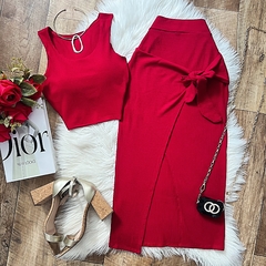 Conjunto Saia Midi e Cropped Milla