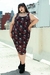 vestido de fiesta de microtul estampado con flores y calaveras talles grandes plus size