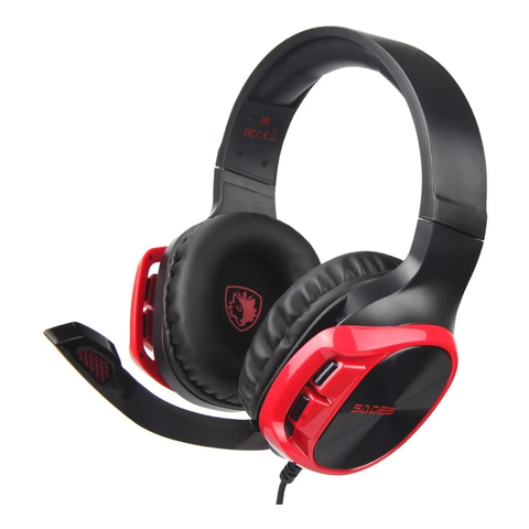 Auriculares Gamer Sades R17 Black And Red