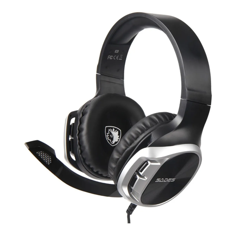 Auriculares Gamer Sades R17 Black And Silver