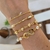 Pulseira Cristais Gotas Banho Ouro 18k - loja online