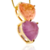 Colar Dois Corações Pedra Fusion Rosa e Lilás Banho Ouro 18K - comprar online