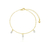 Pulseira Cristais Gotas Banho Ouro 18k