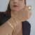 Bracelete Escovado Diamantado Banho Ouro 18K - loja online