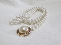 Imagen de Cinturon perlas y hebilla strass elasticos