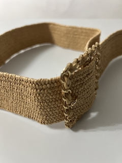 Cinturon de rafia elastizado regulable - comprar online