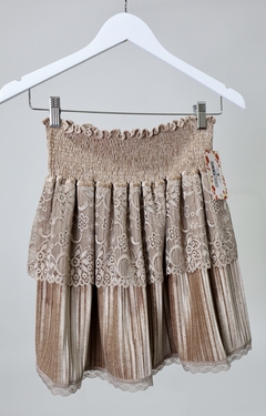 Falda Delia Velvet beige - Florencia Casarsa