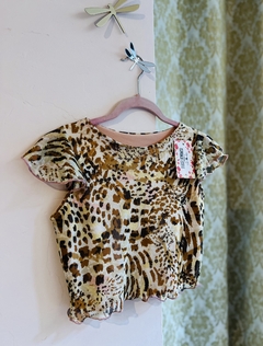 Top Bruna M/C animal print - comprar online