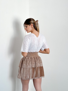 Falda Delia Velvet beige - tienda online