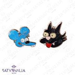 Pins x 2 Tomy y Daly (Itchy and Scratchy) - Los Simpsons