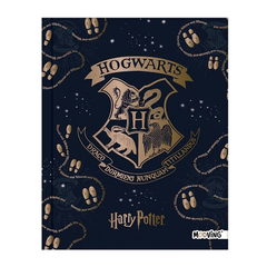 Cuaderno Tapa Dura Cosido Rayado Hogwarts Dorado - HARRY POTTER OFICIAL