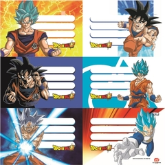 Etiquetas autoadhesivas x 12 Dragon Ball