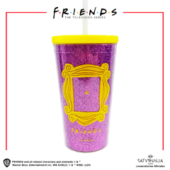 Vaso alto Yellow Frame Glitter - FRIENDS™ OFICIAL