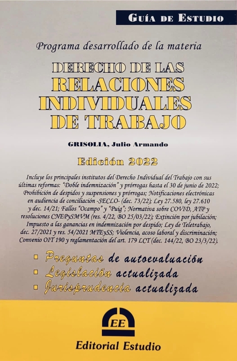 GUIA DE DERECHO DE LAS RELACIONES INDIVIDUALES DE TRABAJO (JULIO A. GRISOLIA)