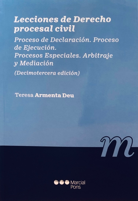 Lecciones de Derecho procesal civil Armenta Deu, Mª Teresa