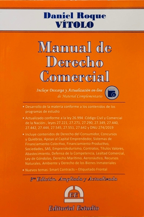 MANUAL DE DERECHO COMERCIAL 2022 DANIEL R. VÍTOLO