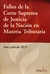 Fallos de la Corte Suprema de Justicia de la Nación en materia tributaria 2015