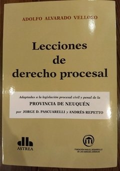 Lecciones de derecho procesal. Adaptadas a la legislación procesal civil y penal de la Provincia de Neuquén ALVARADO VELLOSO, ADOLFO A. (Autor)