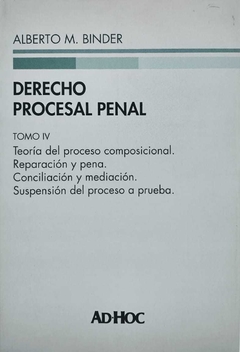Derecho procesal penal Tomo 4 Rustica : Autor/es: BINDER, Alberto