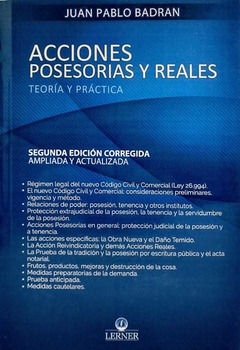 Acciones posesorias y reales Teoría y práctica BADRAN, JUAN P.	(Autor) - comprar online
