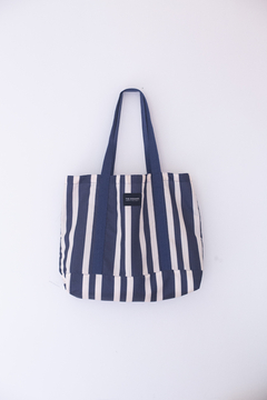 Totebag grande Stripes Azul y Blanco - comprar online