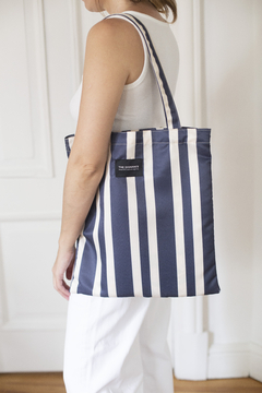 Totebag chica Stripes azul y blanco en internet