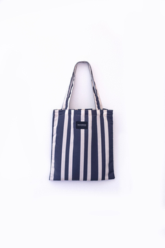 Totebag chica Stripes azul y blanco - comprar online