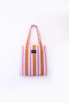 Totebag chica Stripes Naranja y Fucsia - comprar online