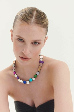 Imagen de Collar Bauhaus Round - Plata + Rainbow