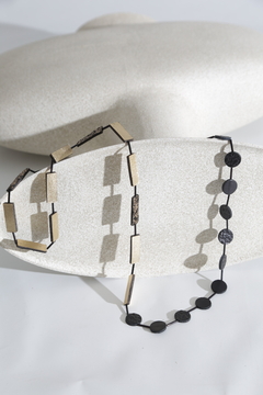 Collar Green Circle Rectangle - Negro / Oro