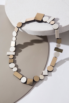Collar Bauhaus Round Oro & Crudo - comprar online